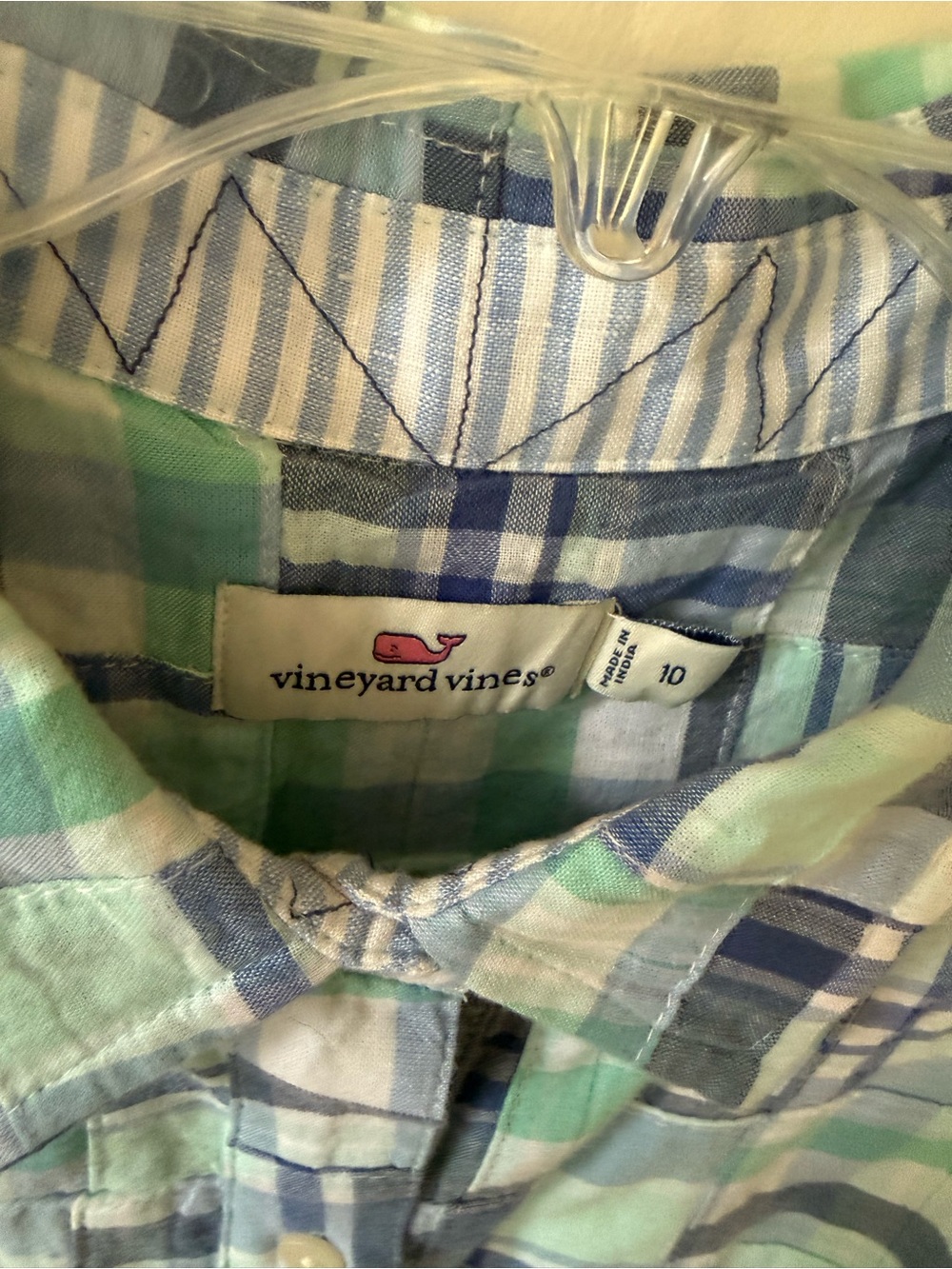 Vineyard Vines Margo Madras Shirt Dress Size 10 - Picture 3 of 8